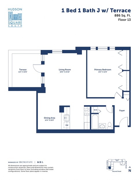 a floor plan of a 1 bed 1 bath apartment
